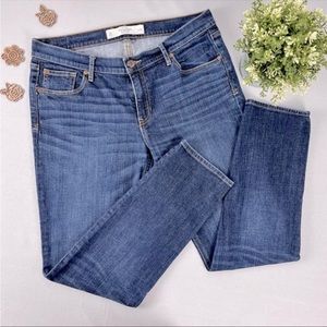 Abercrombie & Fitch Straight Ankle Cropped Jeans Sz 31 Perfect Stretch Mid Rise